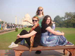 Volunteers in Front of Taj Mahal